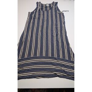 Sunday Anthropologie Blue Striped Sleeveless‎ Midi Tank Dress Womens 1X